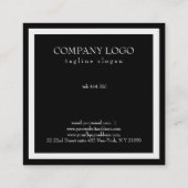 Eenvoudig zwart vierkant vierkante visitekaartje (Achterkant)