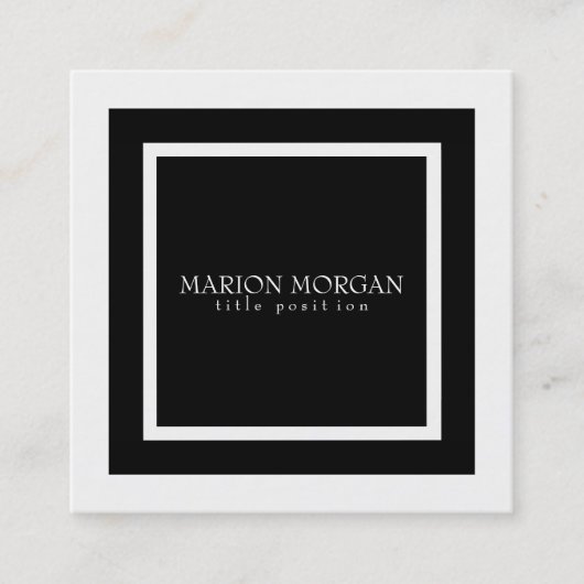 Eenvoudig zwart vierkant vierkante visitekaartje (Voorkant)