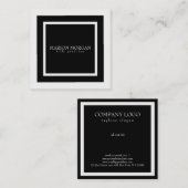 Eenvoudig zwart vierkant vierkante visitekaartje (Voorkant / Achterkant)