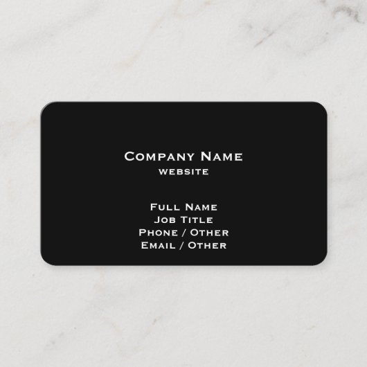 Eenvoudig zwart Visitekaartje (Voorkant)