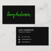 Eenvoudig zwart visitekaartje (Voorkant / Achterkant)