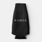 Eenvoudig zwart, voeg Jouw naam elegante fles C to Flesjeskoeler (Voorkant)
