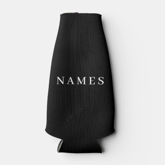 Eenvoudig zwart, voeg Jouw naam elegante fles C to Flesjeskoeler (Voorkant)