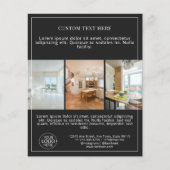 Eenvoudig zwart Voeg uw Logo foto toe Collage Grid Flyer (Voorkant)