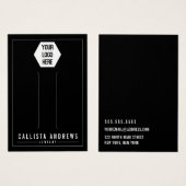 Eenvoudig zwart voeg uw Logo-haarklembeeldscherm t Visitekaartje (Voorkant /achterkant)