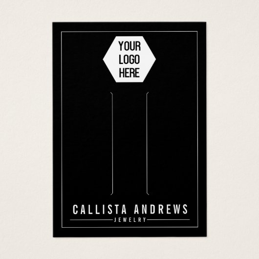 Eenvoudig zwart voeg uw Logo-haarklembeeldscherm t Visitekaartje (Voorkant)