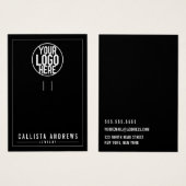 Eenvoudig zwart voeg uw Logo-Sleutelhanger-kaart t Visitekaartje (Voorkant /achterkant)