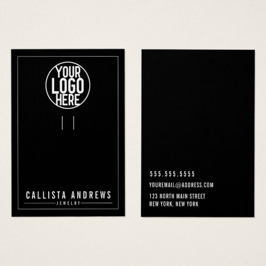 Eenvoudig zwart voeg uw Logo-Sleutelhanger-kaart t Visitekaartje (Voorkant /achterkant)