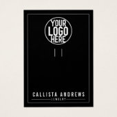 Eenvoudig zwart voeg uw Logo-Sleutelhanger-kaart t Visitekaartje (Voorkant)