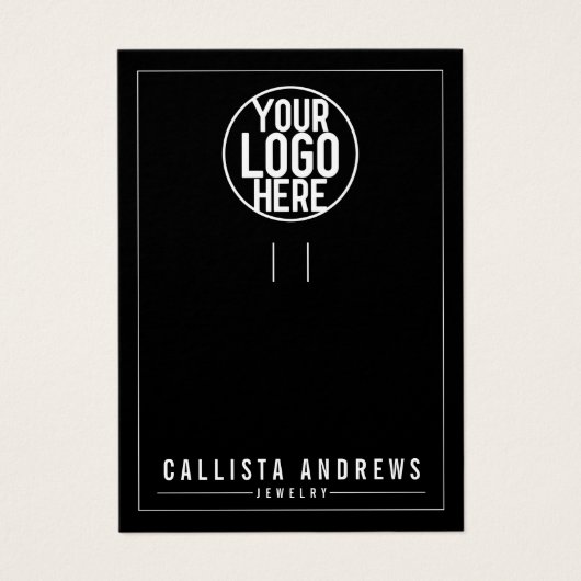 Eenvoudig zwart voeg uw Logo-Sleutelhanger-kaart t Visitekaartje (Voorkant)