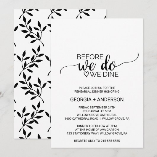 Eenvoudig zwart voor we een repetitie doen kaart (Voorkant / Achterkant)