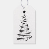 Eenvoudig zwart vrolijk kerstcadeau Label Cadeaulabel (Achterkant)