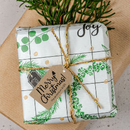 Eenvoudig zwart vrolijk kerstcadeau Label Cadeaulabel