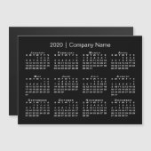 Eenvoudig zwart-wit 2020-kalender — Bedrijfsnaam (Voorkant / Achterkant)