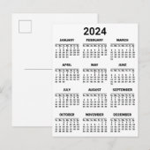 Eenvoudig zwart-wit 2024 jaar in het kort Kalender Briefkaart (Voorkant / Achterkant)