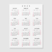 Eenvoudig zwart wit 2025 Nieuwjaar Magnetische kal (Voorkant)