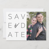 Eenvoudig zwart-wit 2 Foto slaat de datum op Save The Date (Voorkant)