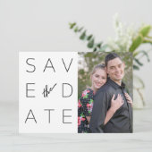 Eenvoudig zwart-wit 2 Foto slaat de datum op Save The Date (Staand voorkant)