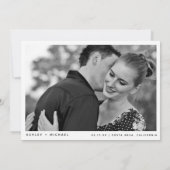 Eenvoudig zwart-wit 2 Foto slaat de datum op Save The Date (Achterkant)