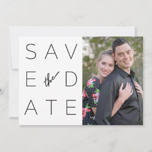 Eenvoudig zwart-wit 2 Foto slaat de datum op Save The Date