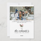 Eenvoudig Zwart Wit 2 Foto Vrolijk Kerstfeest Feestdagenkaart (Achterkant)