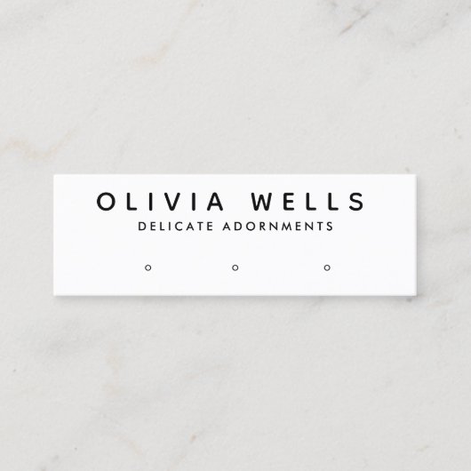 Eenvoudig zwart, wit, 3-eenhoorbaar beeldscherm mini visitekaartje (Voorkant)