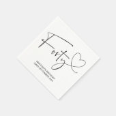 Eenvoudig zwart-wit 40e verjaardag feestdecor servet (Hoek)