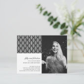 Eenvoudig Zwart Wit 50 en Fabulous Art Deco 50th Briefkaart (Staand voorkant)