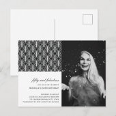 Eenvoudig Zwart Wit 50 en Fabulous Art Deco 50th Briefkaart (Voorkant / Achterkant)
