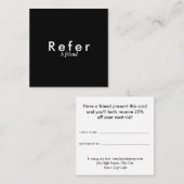 Eenvoudig zwart-wit aanbevelingskaartje (Voorkant / Achterkant)