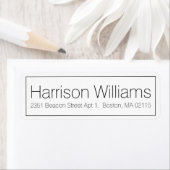 Eenvoudig zwart, wit, aangepast adres etiket (Insitu)