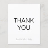 Eenvoudig zwart-wit - Aangepast bedankt - kaart (Voorkant)