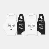 Eenvoudig zwart wit aangepast logo personeel waard bedankdoosjes (Uitgevouwen)