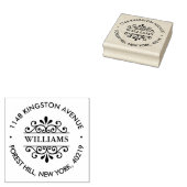 Eenvoudig zwart-wit , aangepast retouradres rubberstempel (Gestempeld)