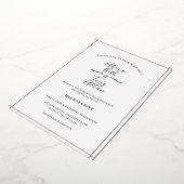 Eenvoudig zwart-wit, aangepaste zilver folie uitnodiging (Gedraaid)