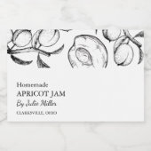 Eenvoudig zwart & wit Abrikozenjam Label Voedselcontainer Etiket (Enkel label)