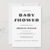 Eenvoudig zwart-wit Abstract Baby shower Kaart (Voorkant)