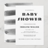 Eenvoudig zwart-wit Abstract Baby shower Kaart (Voorkant / Achterkant)