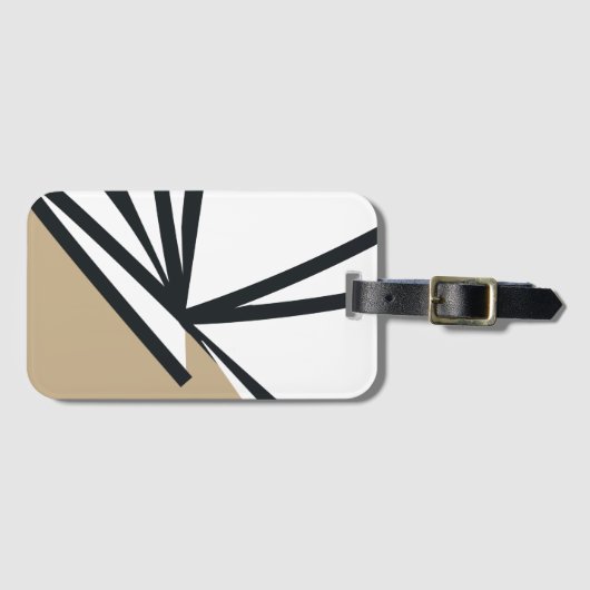 Eenvoudig zwart-wit Abstract Bagagelabel (Voorkant (horizontaal))
