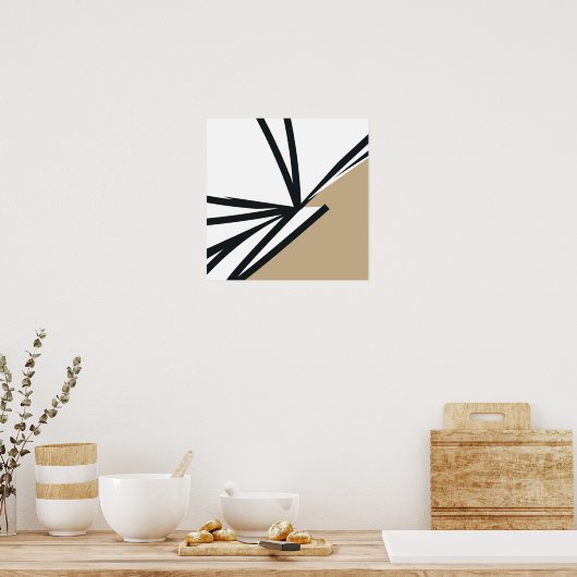 Eenvoudig zwart-wit Abstract Poster (Keuken)