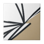 Eenvoudig zwart-wit Abstract Tegeltje<br><div class="desc">Deze eenvoudige en elegante zwarte, witte en gouden abstracte keramische tegel is perfect voor het toevoegen van een aanraking van verfijning aan elke ruimte. Het minimalistische ontwerp is voorzien van een modern abstract patroon in zwart-wit met goudaccenten. Gebruik het als decoratief accent in uw keuken, badkamer of andere kamer die...</div>