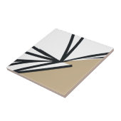 Eenvoudig zwart-wit Abstract Tegeltje (Zijkant)