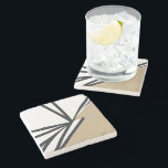 Eenvoudig zwart-wit, Abstracte stone Stenen Onderzetter<br><div class="desc">Bescherm uw oppervlakken in stijl met dit Simple Black White Gold Abstract Stone Onderzetter. Het hedendaagse en abstracte ontwerp is voorzien van een witte en gouden achtergrond met een zwart abstract ontwerp in het midden. Het onderzetter is gemaakt van een duurzaam steenmateriaal en heeft een kurkdrager om het glijden te...</div>