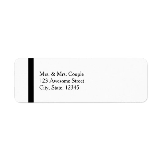 Eenvoudig zwart-wit adres etiket (Voorkant)