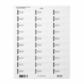 Eenvoudig zwart-wit adres etiket (Full Sheet)