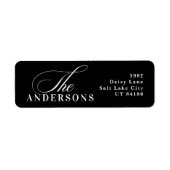 Eenvoudig zwart wit adres met label kerstfeestdag (Voorkant)