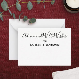 Eenvoudig zwart-wit advies & Well Wishes Kaart
