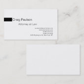 Eenvoudig zwart wit advocaat bij Law Visitekaartje (Voorkant / Achterkant)