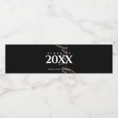 Eenvoudig zwart-wit Afstuderen, aangepast Waterfles Etiket (Enkel label)