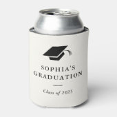 Eenvoudig zwart-wit Afstuderen Blikjeskoeler (Blikje Voorkant)